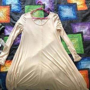 Light peach, thin, long sleeved dress